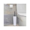 Toilet Brush & Holder Set (Closed) White Plastic, Grey Brush