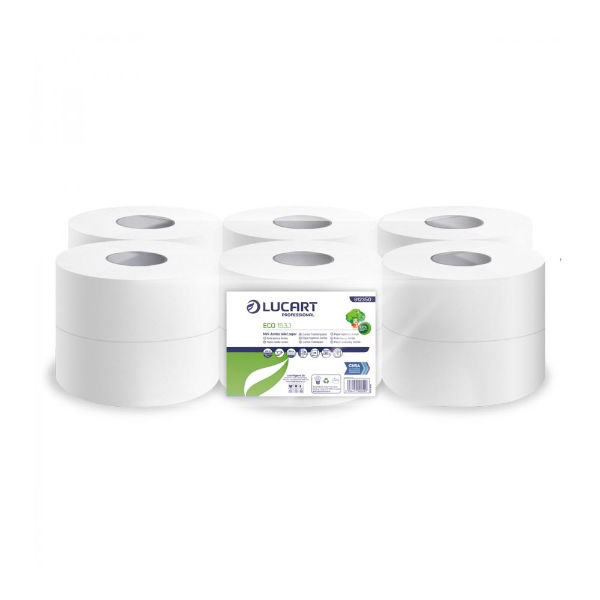 P159 - Mini Jumbo Toilet Rolls, 2 Ply, 3", 812350, 150m per 12