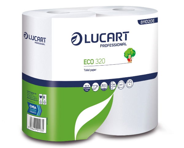 Toilet Rolls, 320 Sheet 2 Ply White, 811D20E, per 36 rolls