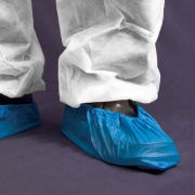 Shield CPE Overshoes 16" blue - Hand Stitched, 100 per pack