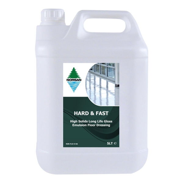 Norsan Hard & Fast Emulsion Floor Polish, 5L, Case of 2