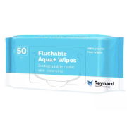 Reynard Flushable Aqua+ Flushable Wet Wipes Case of 24 x 50