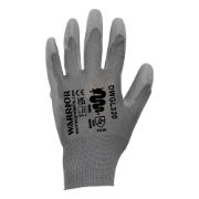 G165PK - Warrior Grey PU Coated Gloves, Size 6 - 10, Pack of 12 Pairs