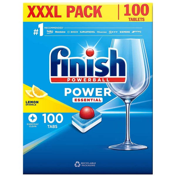 Finish Powerball Lemon Sparkle Dishwasher Tabs, Box of 100