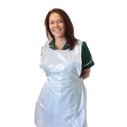 White Flat Packed Aprons, 27 x 46", 16mu, Case of 10 x 100