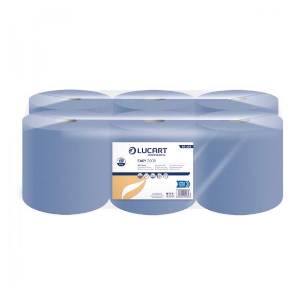 P207 - Lucart Towel Rolls, Blue 1 Ply, 861289, 180m per 6 rolls