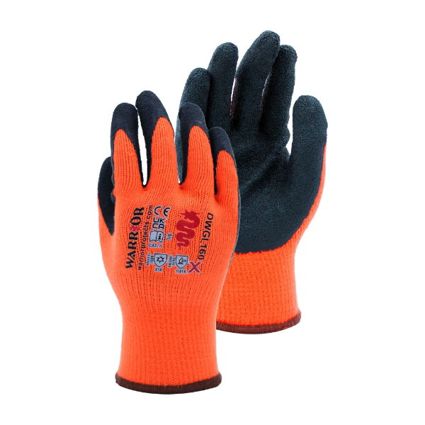 011TG-10 - Warrior Thermal Latex Coated Grip Gloves, Size 10 per pair