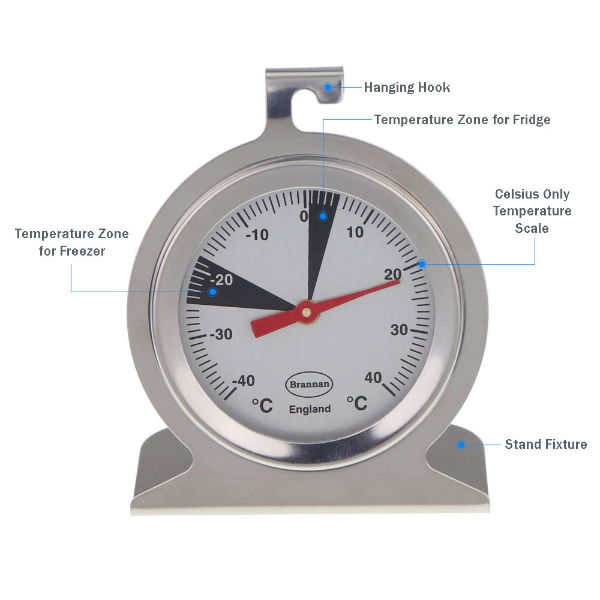 Chrome Dial Fridge/Freezer Thermometer